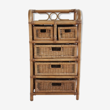 Small bamboo furniture and wicker drawers