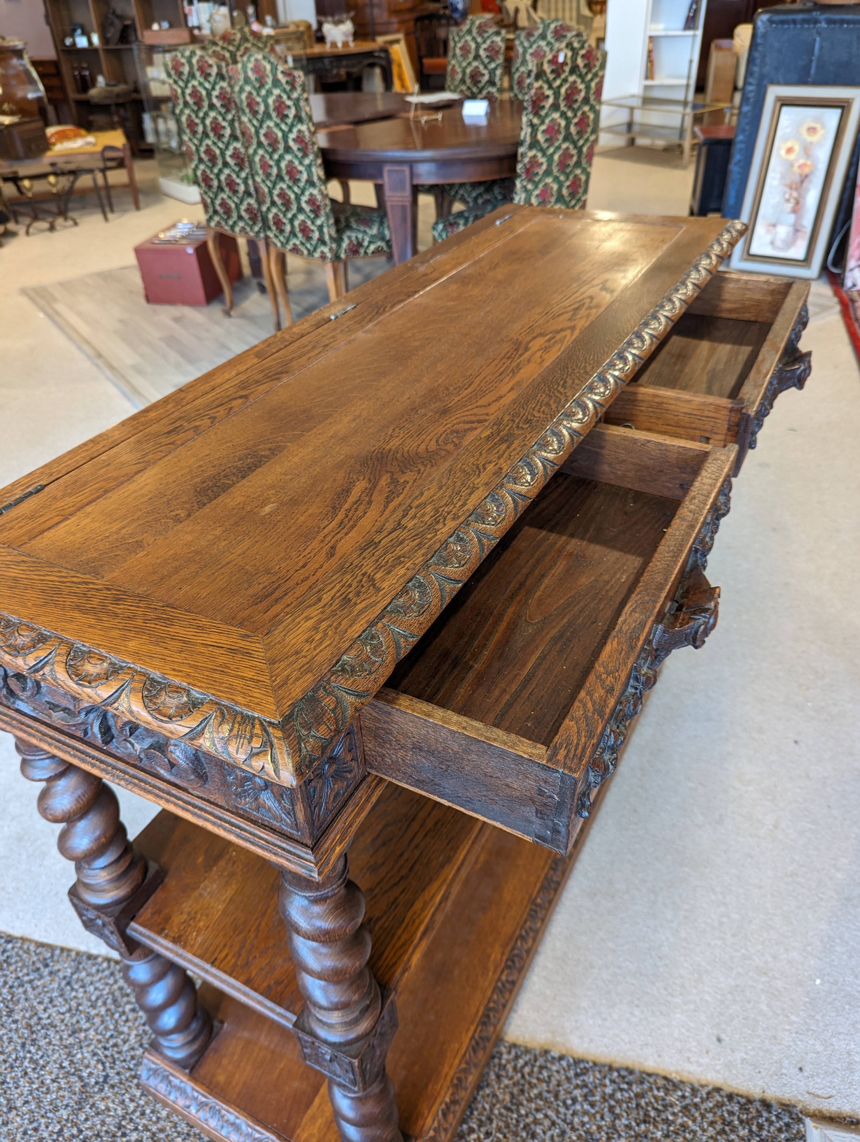 Console desserte en chêne