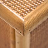 Bamboo woven rattan desk dal vera french riviera style, 1970