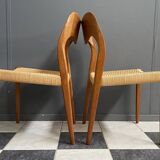 Niels Otto Moller teak and paper cord chairs, model 71