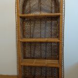 Round rattan shelf