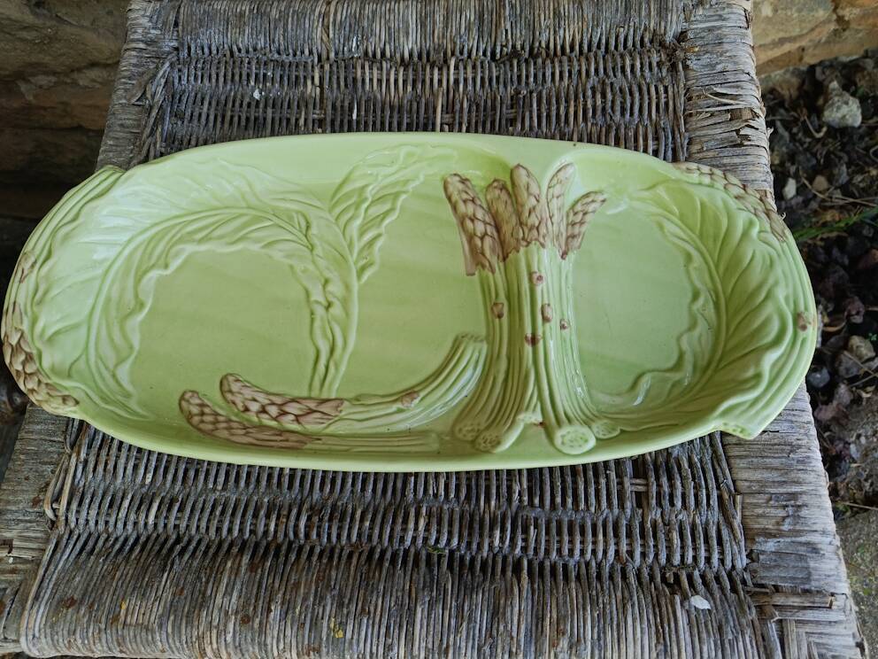 Asparagus service set in barbotine