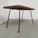 Table basse osier tressé et métal 1960