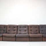 1980s Leather Modular Five Seater Sofa