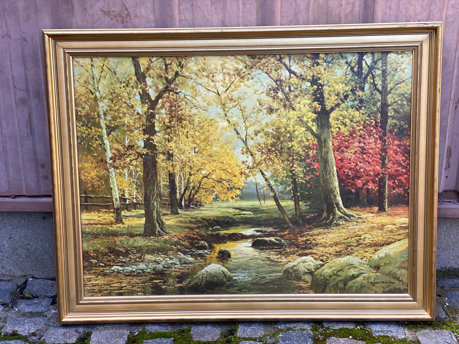 Robert Wood autumn palette oil painting on canvas 103x80