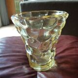 Vase verre jaune 18 cm de haut signé P. D'avesn France