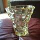 Yellow glass vase 18 cm high signed P. From avesn France