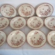11 deep plates Terre De Fer Gien model Mai circa 1900