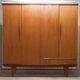 Scandinavian wardrobe 1960 teak 4 doors, 3 drawers, 2keys