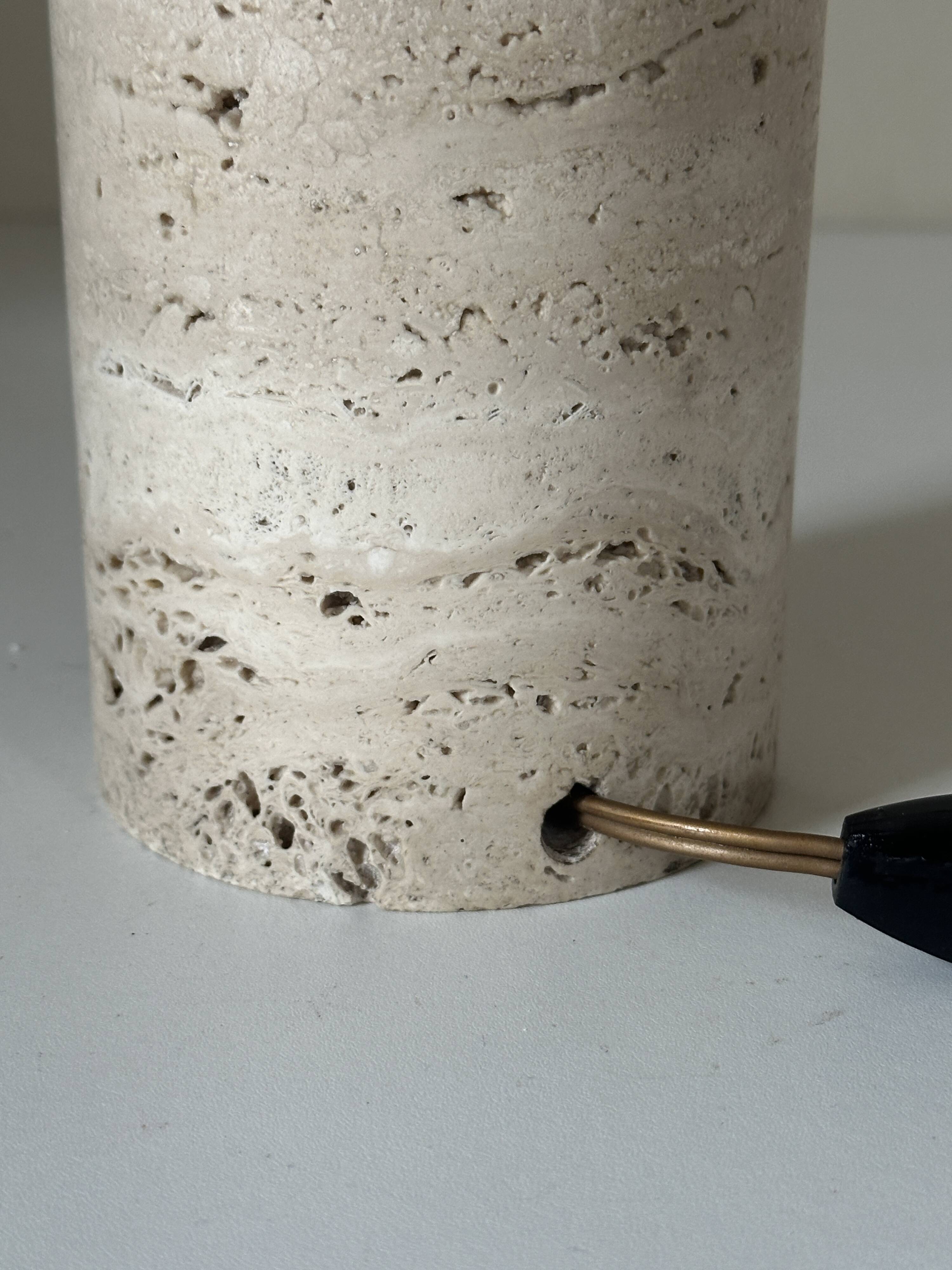 Vintage travertine lamp design 60s 70s