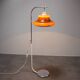 1970s Hungarian space age floor lamp in orange plastic and chrome.