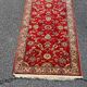 Tapis persan en laine bordeaux fleurs fait main 140x70