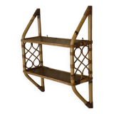 70s rattan wall shelf