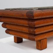 Rectangular Art Deco planter in wood, France 1920