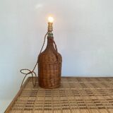Wicker lamp, jute lampshade, cable 2m