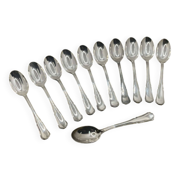 Série de 11 cuillères à café en métal argenté BOULENGER