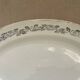 Antique oval plate Moulin des Loups Orchies – grey and gold floral decoration