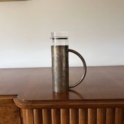 Modern silverplated and glass cruet mod. Oilvine, Lino Sabattini Italy 1970