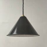 Enamelled sheet metal cone pendant light