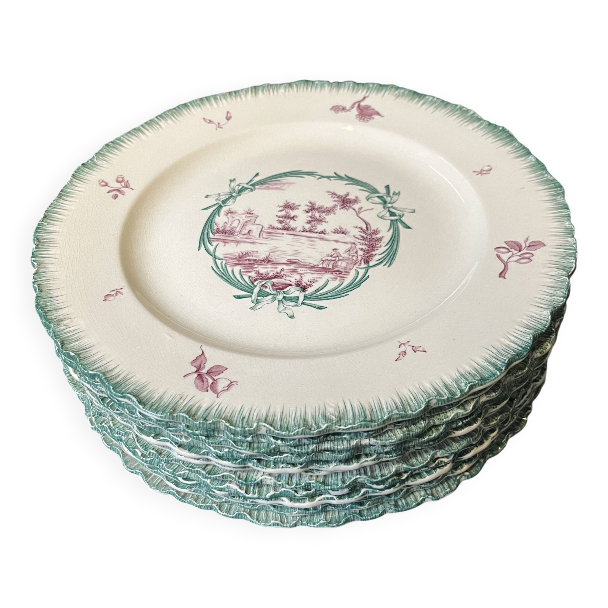 SET OF 12 PLATES - PENTHIÈVRE MODEL - WEDGWOOD MANUFACTURER