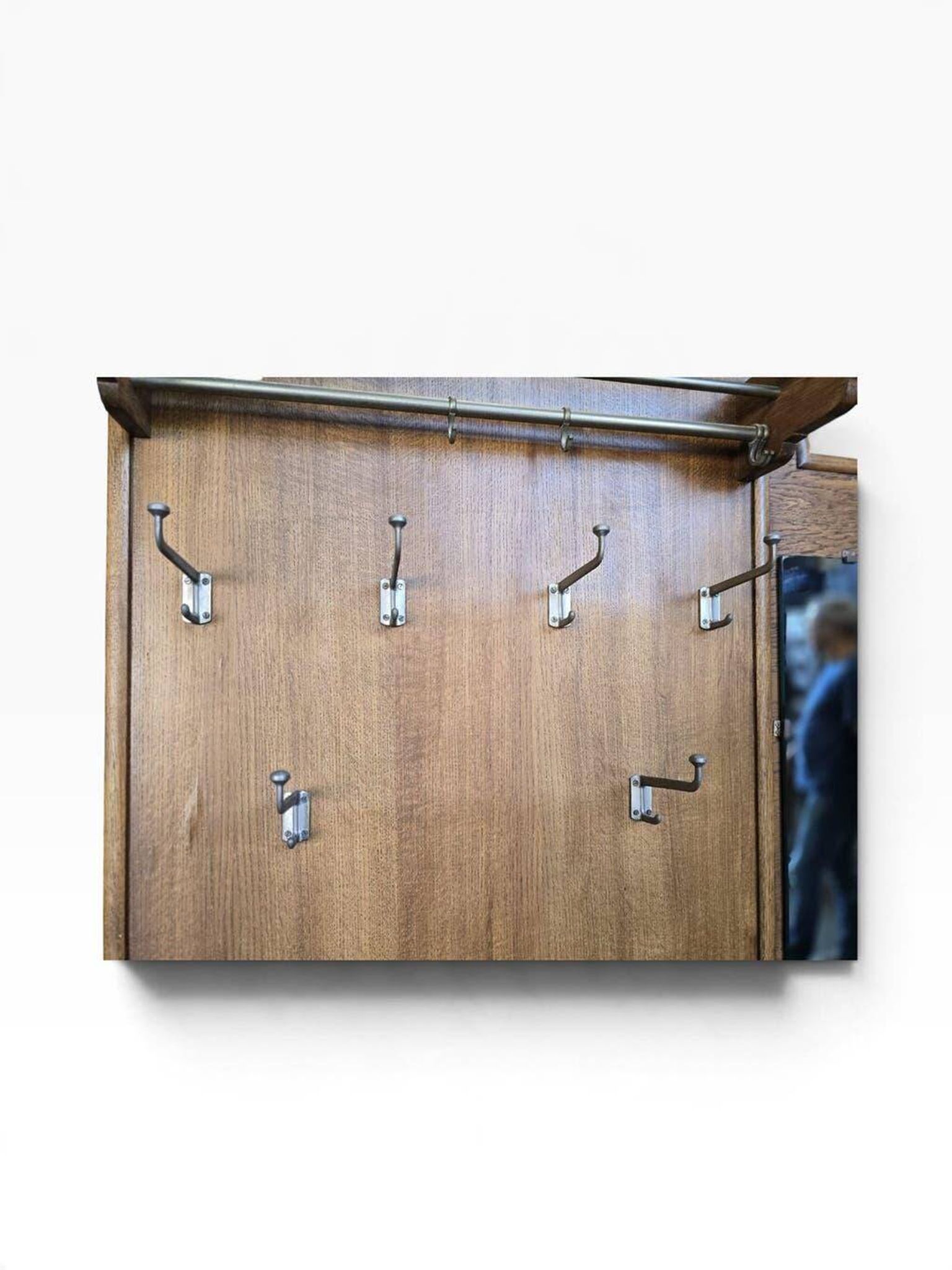 Vintage XL wall coat rack in wood for entrance / Wall coat rack
