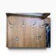 Vintage XL wall coat rack in wood for entrance / Wall coat rack