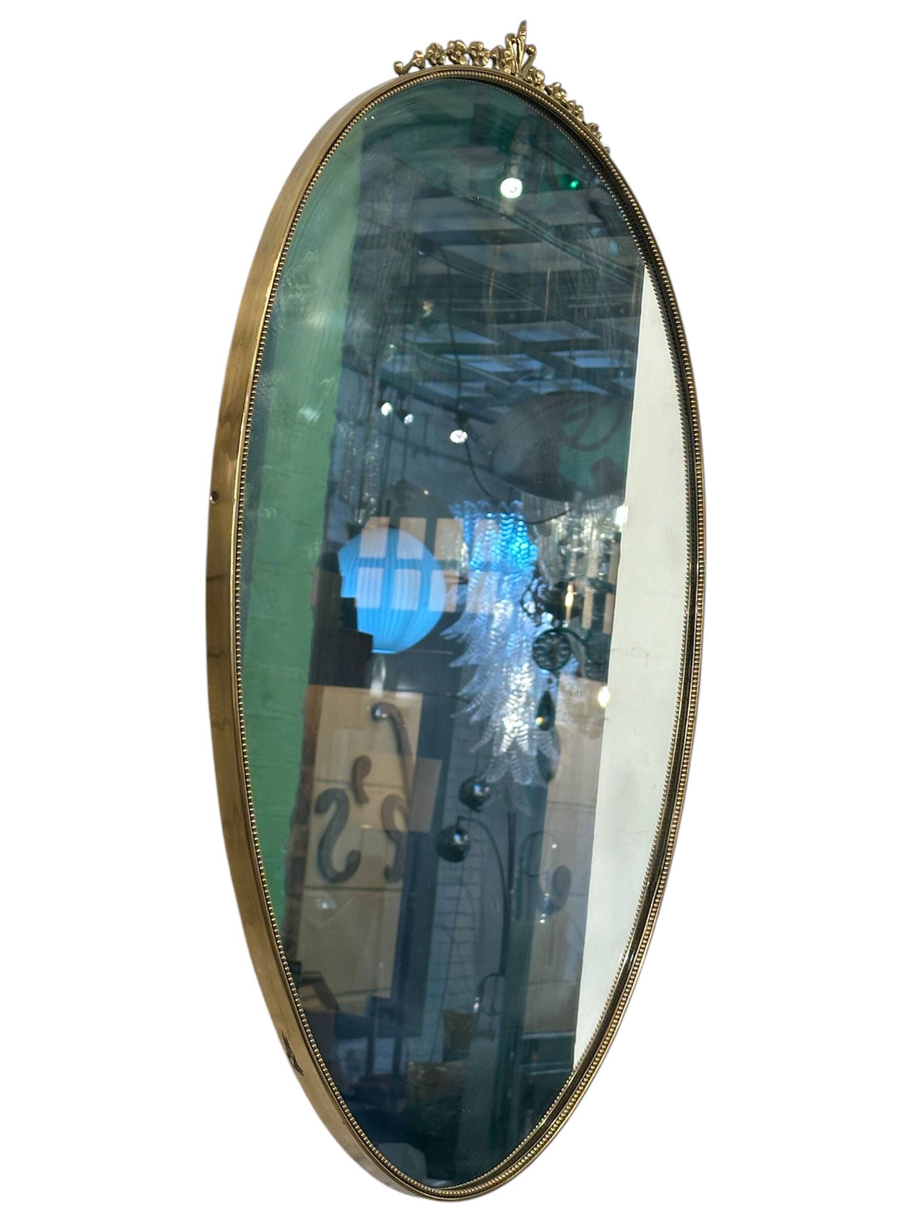 Italian 1940-50’s brass frame mirror.