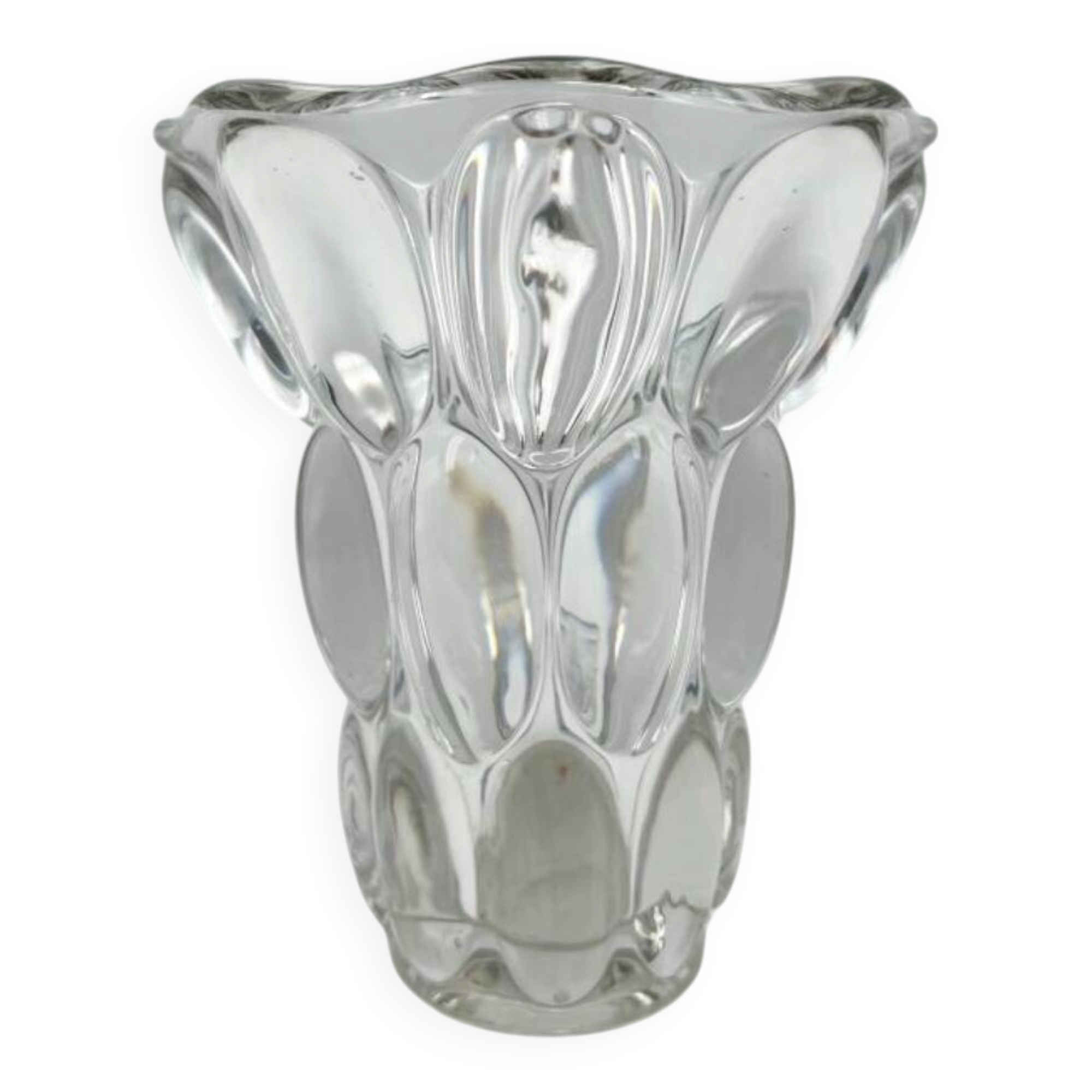 Large “bubbles” vase in Vannes Le Chatel crystal (1960s)