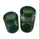 Lot 2 jars Solidex green glass