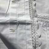 Pair of pillowcases edge hooked hand fine cotton