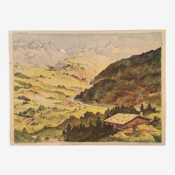 School poster La Montagne Jeune and La colline et le Plateau Montmorillon