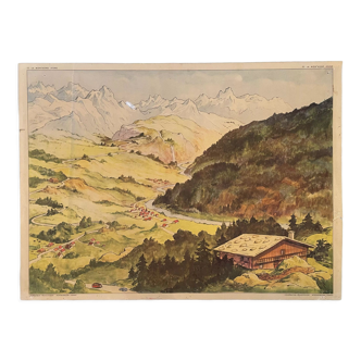 School poster La Montagne Jeune and La colline et le Plateau Montmorillon