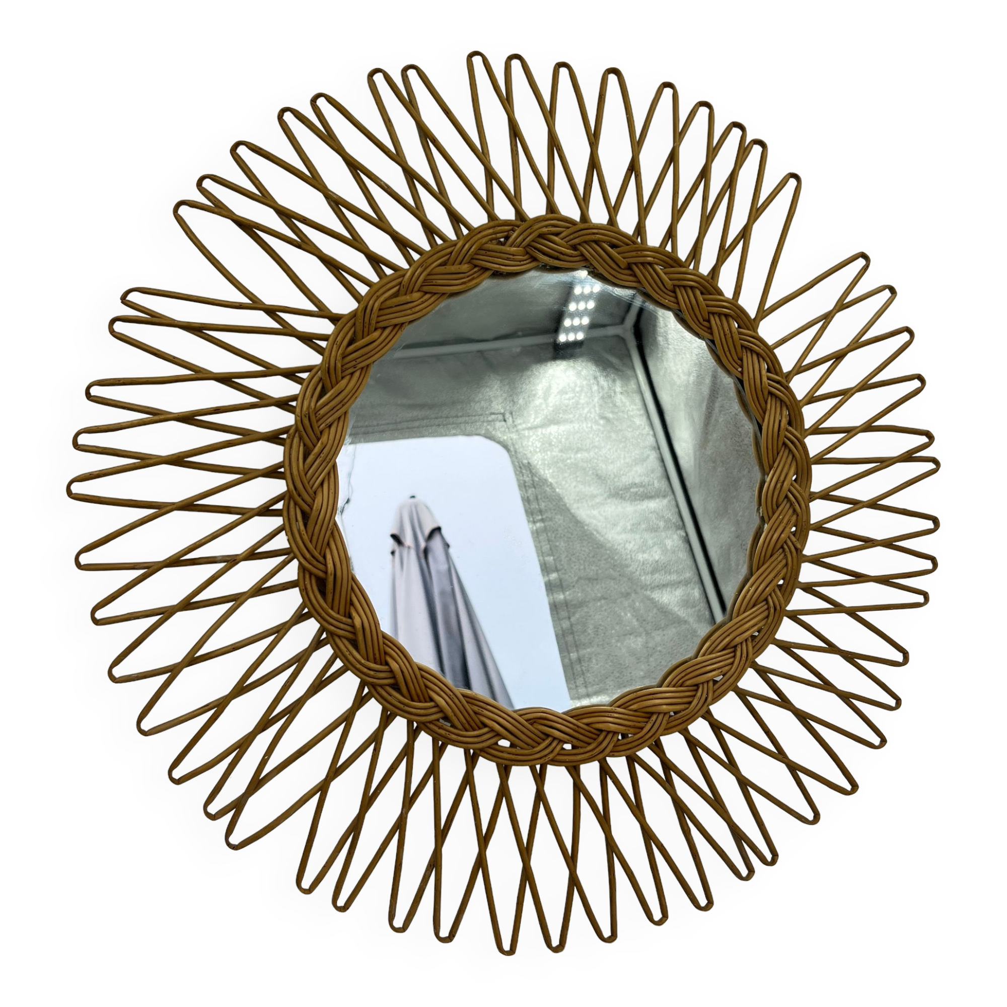 Rattan sun mirror