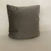 Silver gray velvet cushion