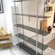 Tubular bookcase & vintage smoked glass 1970