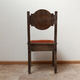 Ensemble de six chaises à manger art déco en chêne Français (6)