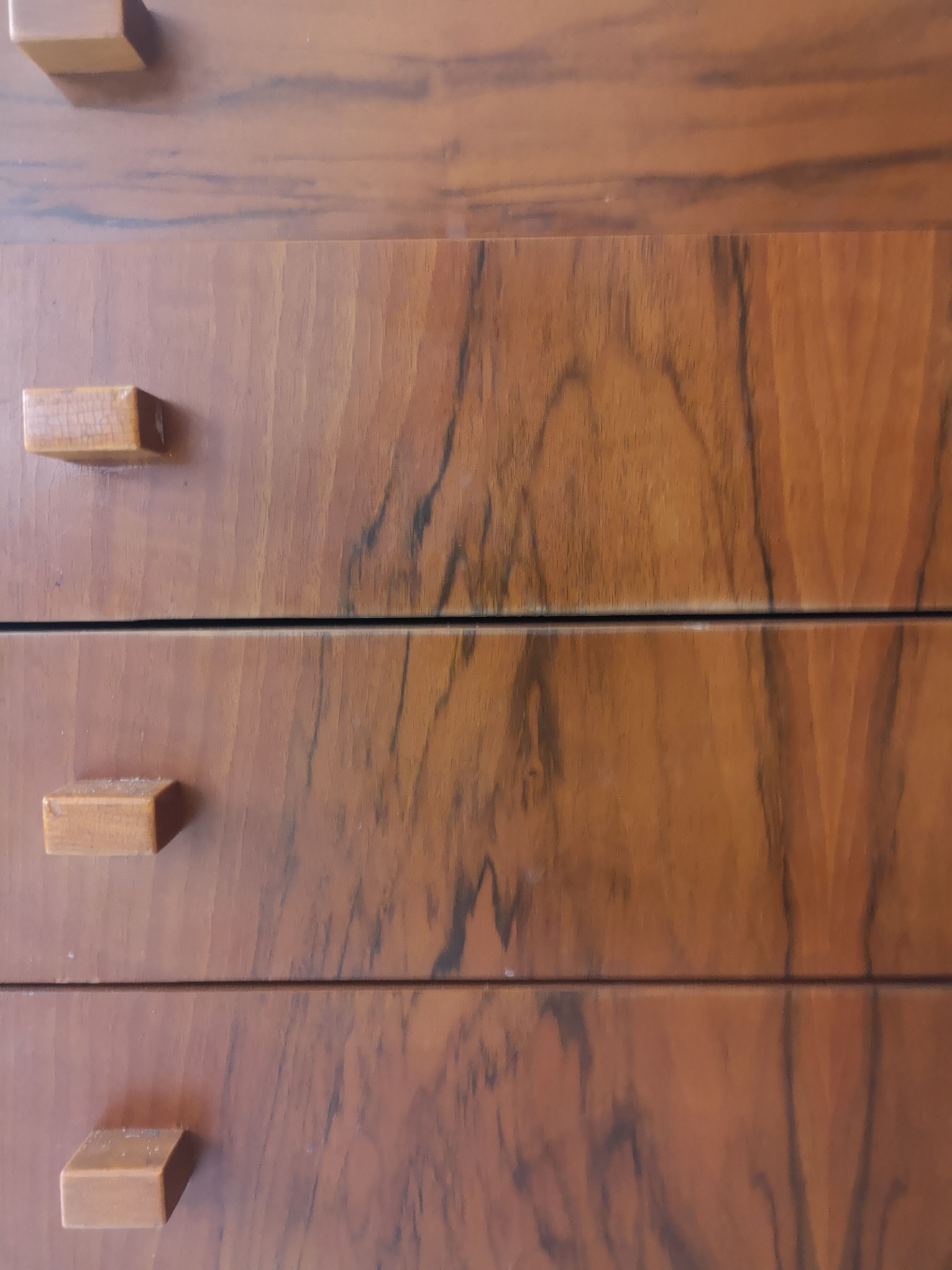 Chest of drawers in rosewood and vintage mid-century black glass, czechoslovakia 1970