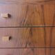 Chest of drawers in rosewood and vintage mid-century black glass, czechoslovakia 1970
