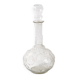 Carafe à vin en verre à motifs de roses, Empoli, Italie, années 1950