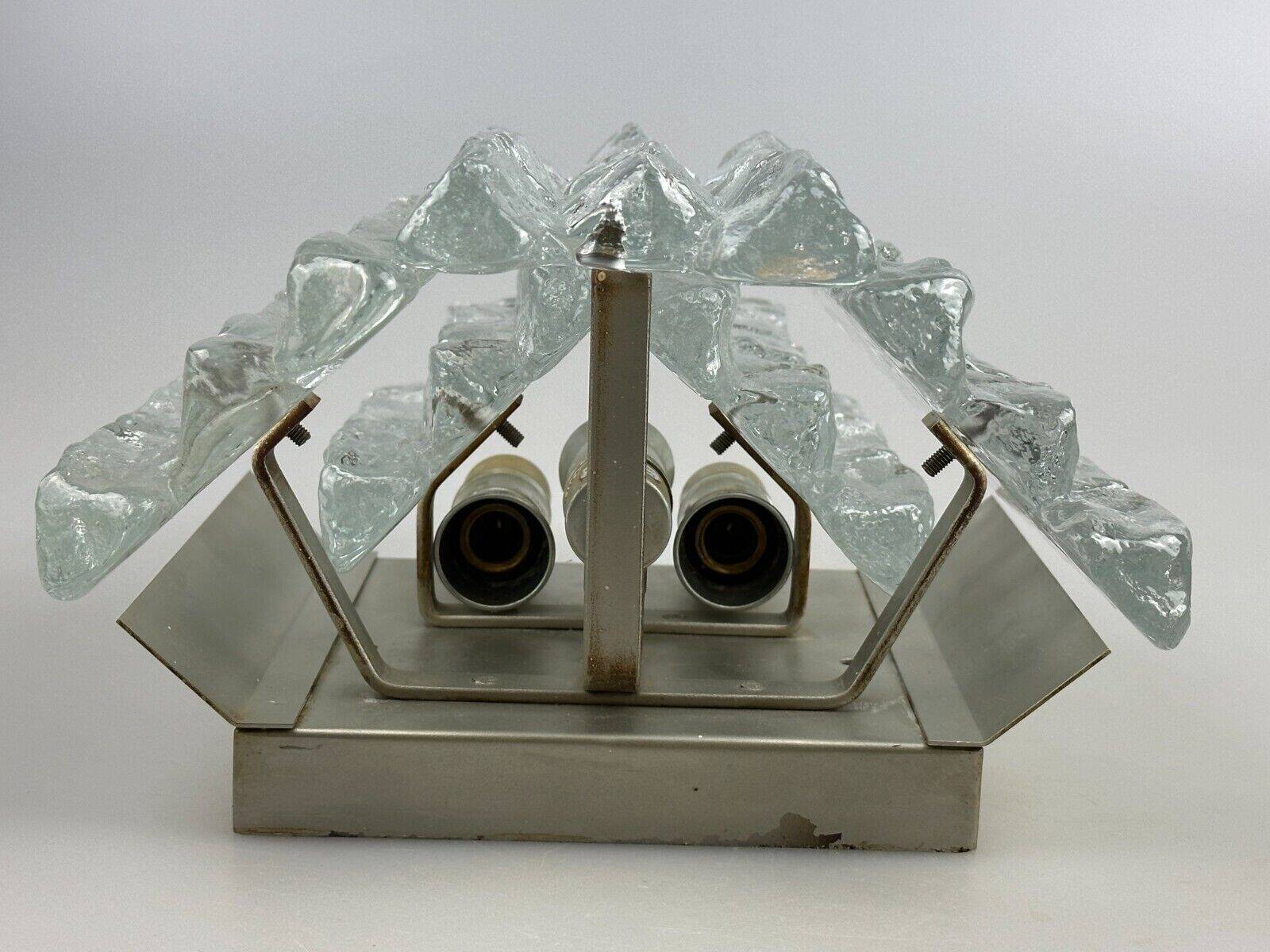 60s 70s wall lamp J.T. Kalmar Austria Ice Glass Wall Sconce Space Age