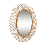 Rattan oval mirror 47x61cm