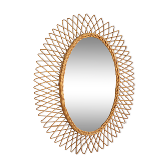 Rattan oval mirror 47x61cm