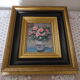 Oil on wood bouquet of flowers signed Dyf