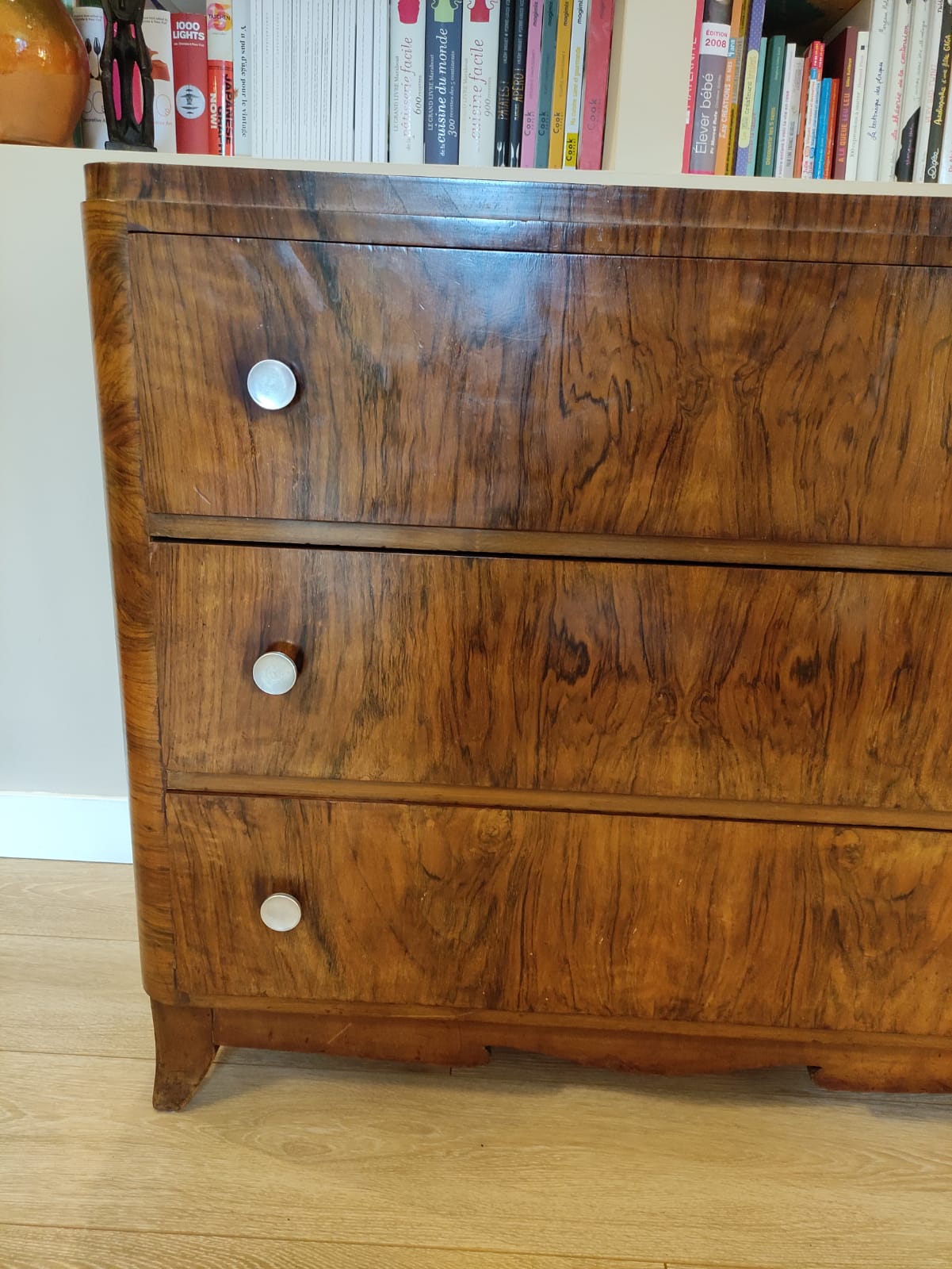 Art deco chest of drawers varnished 1920