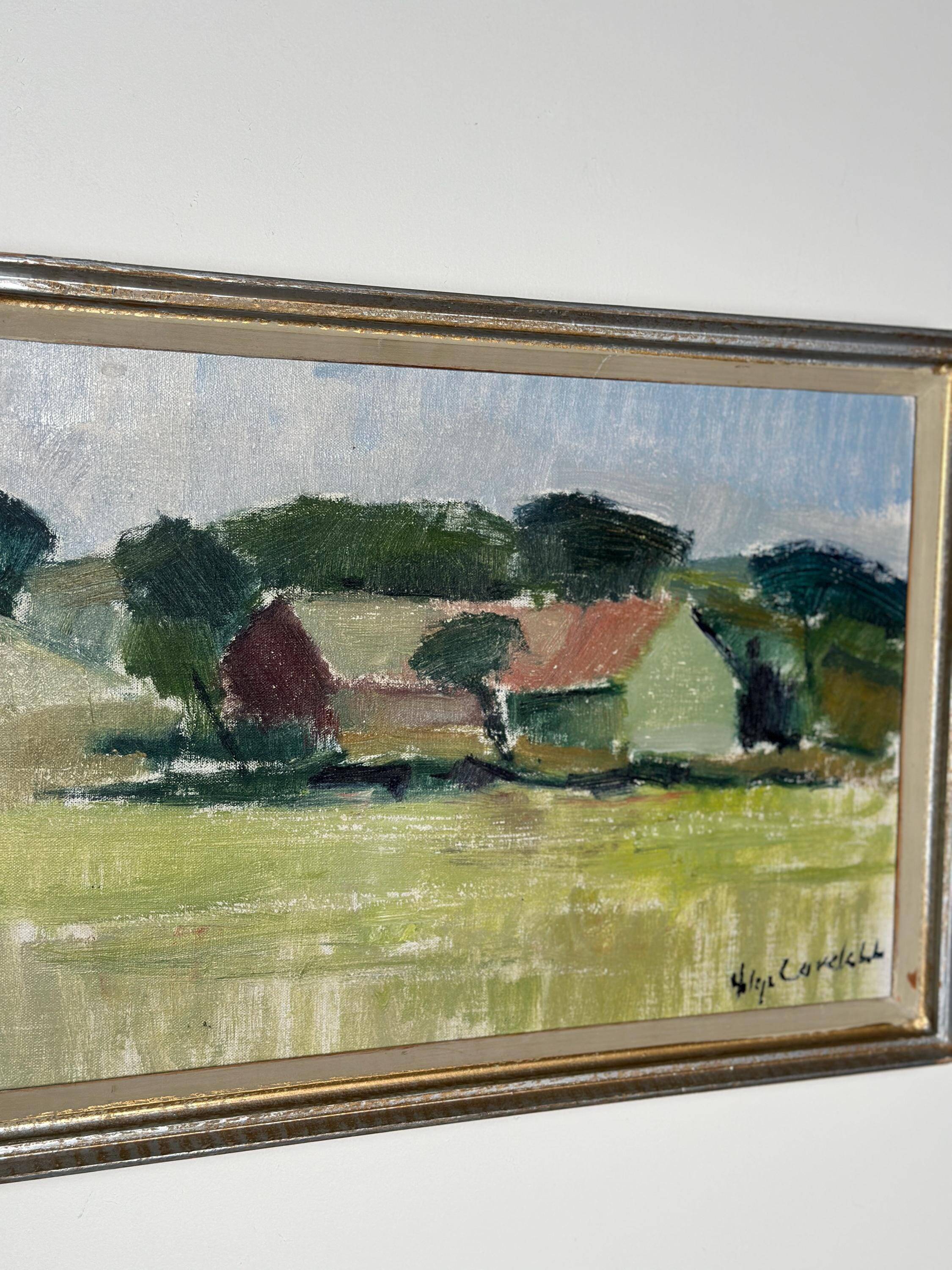 Swedish Oil on Canvas – “Farm, Grevie” by Helge Cardell