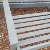 Pair of old wooden park garden benches