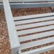 Pair of old wooden park garden benches