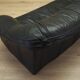 Black leather sofa, Italian design, 1960s, production: Italy