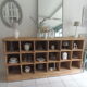Vintage craft furniture on pitchpin wheels, 18 lockers.
