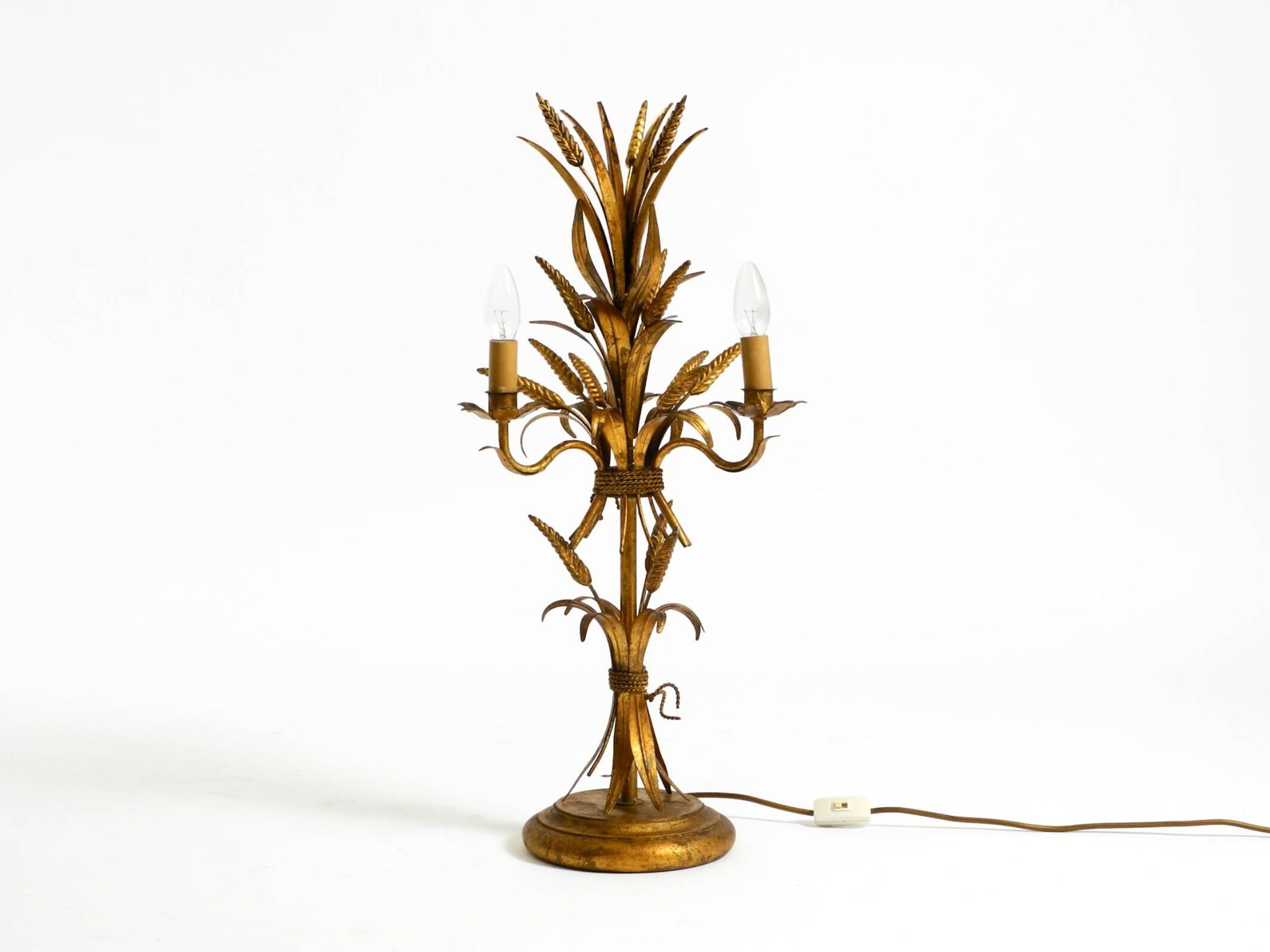Original 1970s floral table lamp by Hans Kögl in the shape of a wheat sheaf
